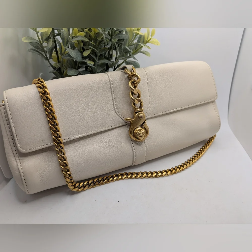 Juicy Couture Vintage Cream Leather Shoulder Bag P&G‎ Era